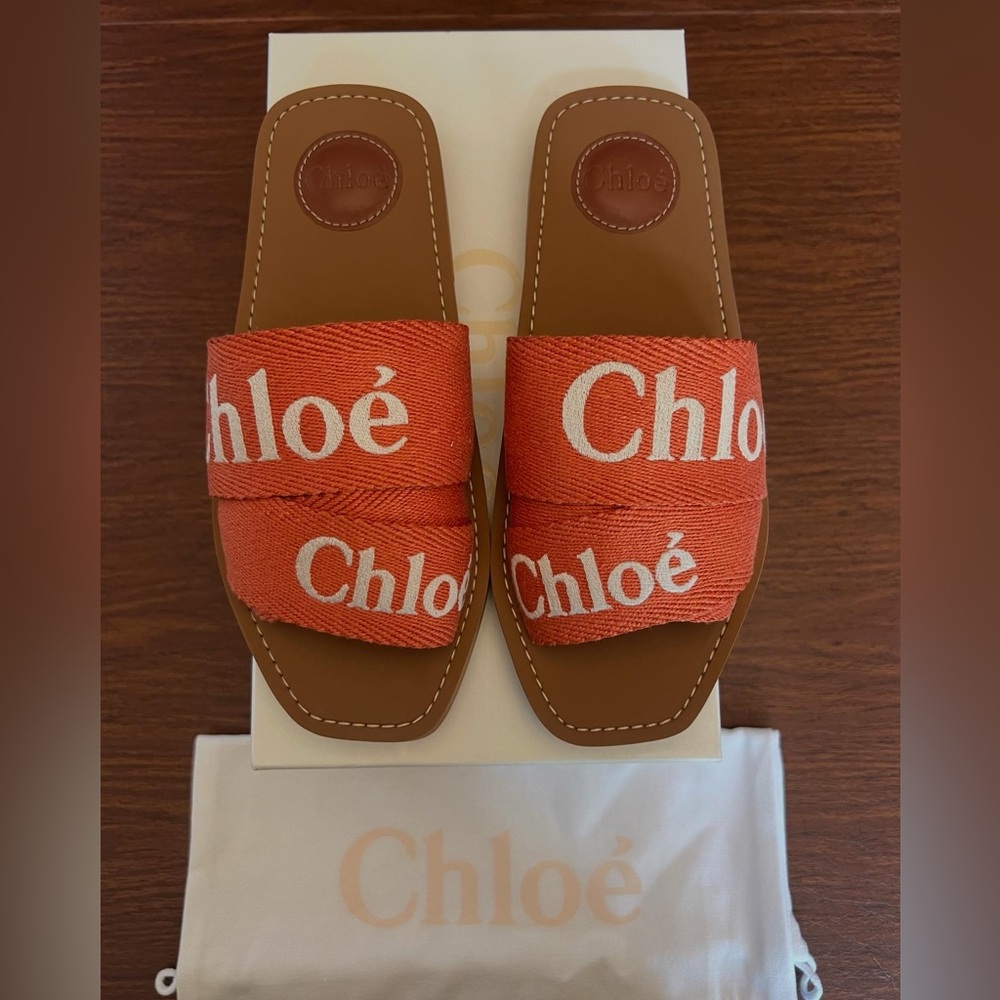 Chloé Woody Logo Slide Sandal